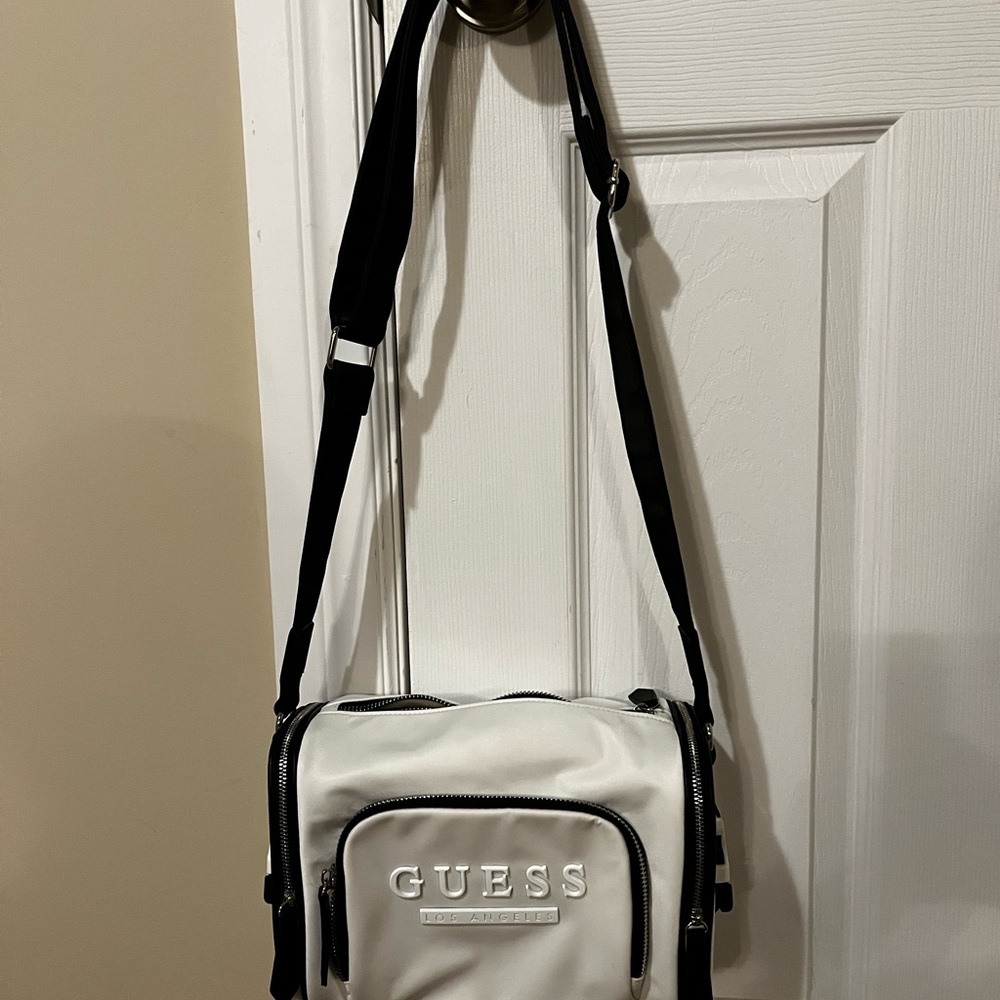 Guess White and Black Crossbody Bag for Women